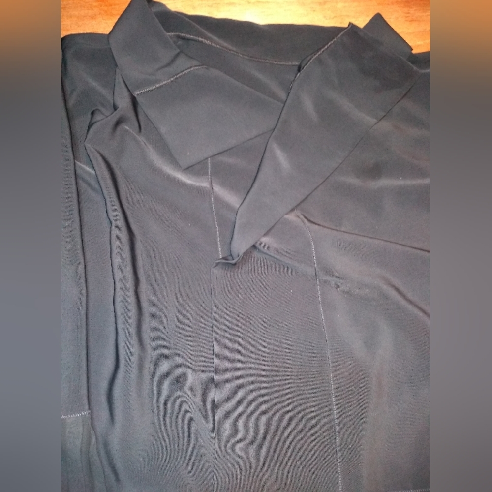 Milli Black Sheer Open Front Jacket, Size S, Pleated Hem & Cuffs, Flowy … - Picture 3 of 12